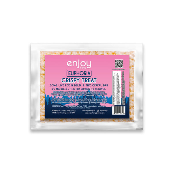 Euphoria Delta 9 THC Crispy Cereal Bar 80 mg (Sativa) - Coastal Hemp Co - Coastal Hemp Co