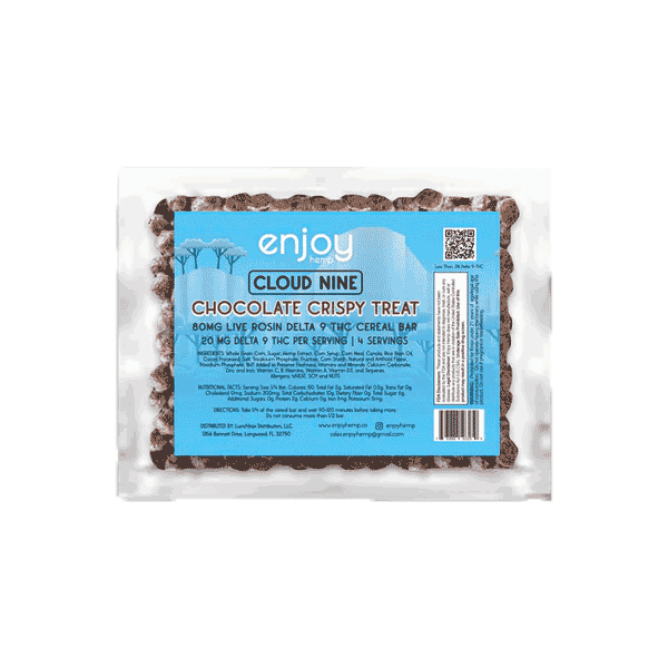 Cloud Nine Delta 9 THC Crispy Chocolate Cereal Bar 80 mg  (Hybrid) - Coastal Hemp Co - Coastal Hemp Co