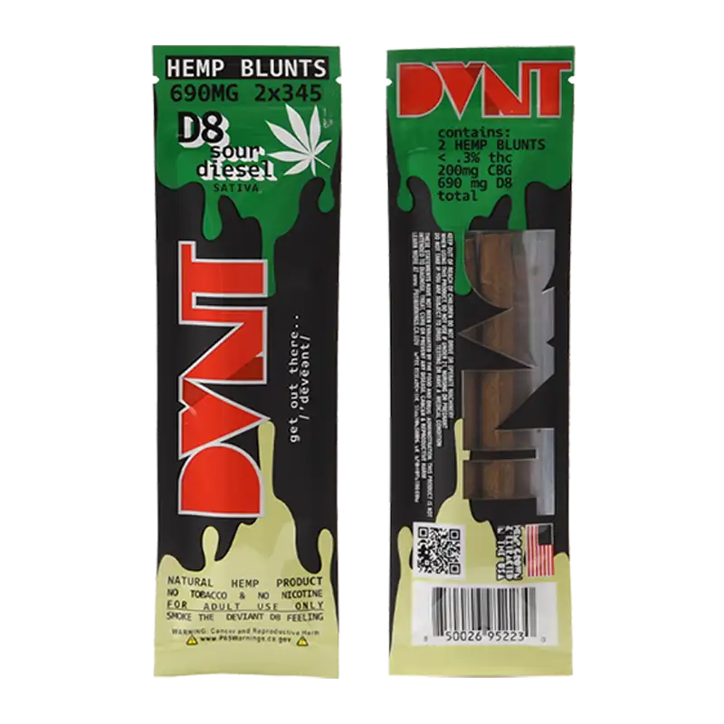 DVNT Delta 8 Pre-Rolled Blunts 2 Pack 690 mg - Coastal Hemp Co - Coastal Hemp Co