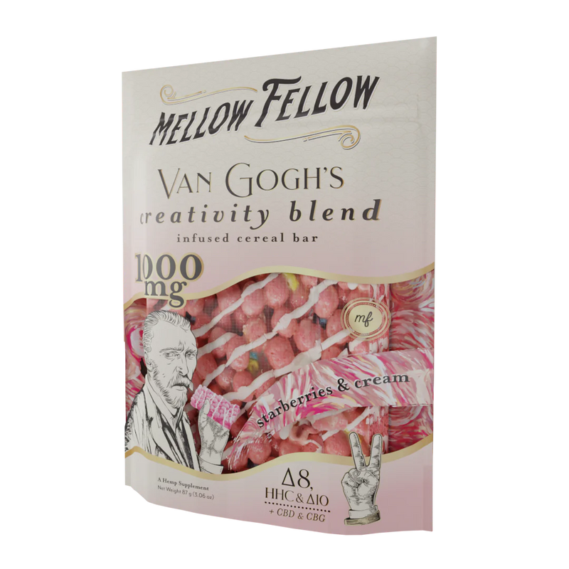 Van Gogh's Creativity Blend - CBD, CBG, Delta 8, HHC, and Delta 10 - Cereal Bar - 1000mg - Starberries N Cream - Coastal Hemp Co